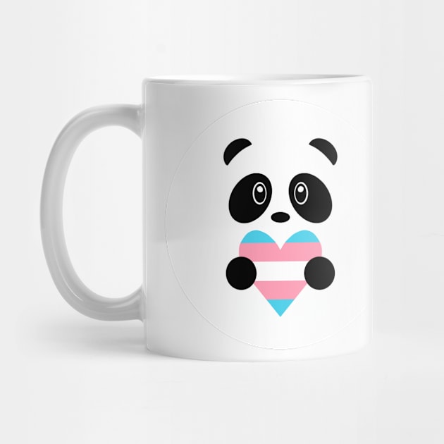 Transgender Flag Heart Panda by 1000 Pandas